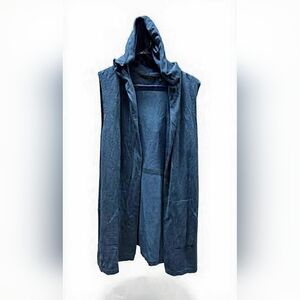 Cyrus Dark Blue Hooded Vest Boho Streetwear